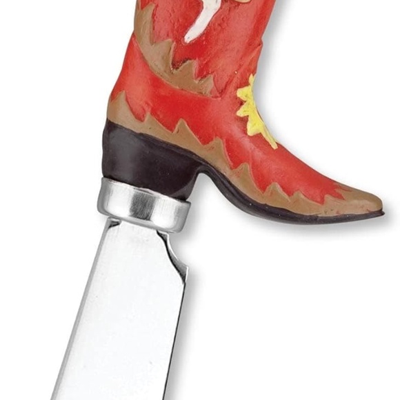 Western Cowboy Boot Cheese Spreaders,Hand-Painted Resin Handles with S.S. Blade - Picture 4 of 7